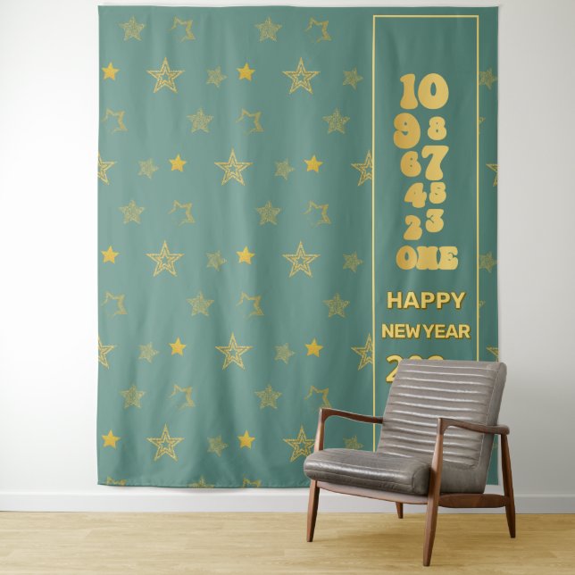 Tapiz Fiesta de cuenta regresiva de Nochevieja de Oro Ac (In situ)