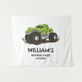 Tapiz Fiesta de Cumpleaños de Camión Monstruo Minimalist