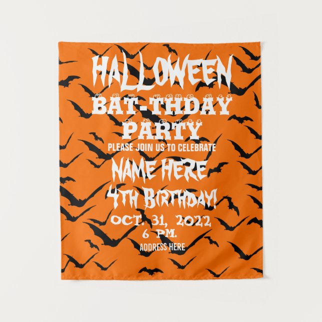 TAPIZ FIESTA DE CUMPLEAÑOS DE HALLOWEEN (Anverso)