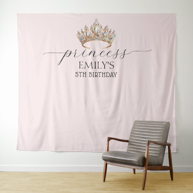 Tapiz Fiesta de Cumpleaños de la Princesa Corona Real (In situ (horizontal))