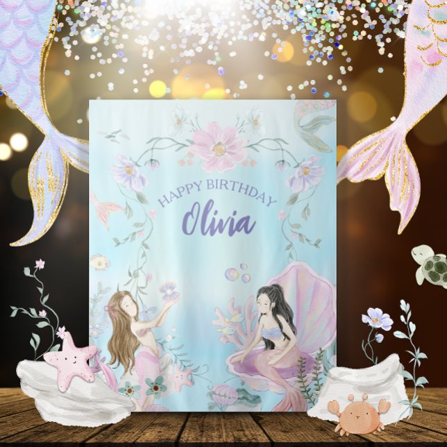 Tapiz Fiesta de Cumpleaños de Sirenas Caprichosas de Acu (Subido por el creador)