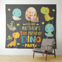 Fiesta de cumpleaños de un niño de dinosaurio chin