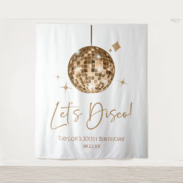 Tapiz Fiesta de cumpleaños disco de oro Let's Disco