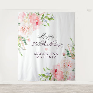 Tapiz Fiesta de cumpleaños número 25 personalizada con p