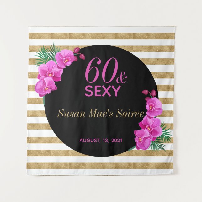 Tapiz Fiesta de cumpleaños número 60 de la sexagésima y  (Anverso)