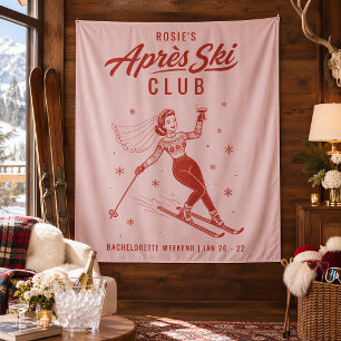 Tapiz Fiesta de Despedida de Soltera Club Apres Ski Rosa