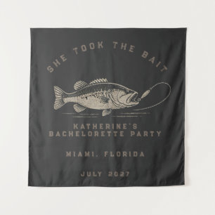 Tapiz Fiesta de Despedida de Soltera con Tema de Pesca P