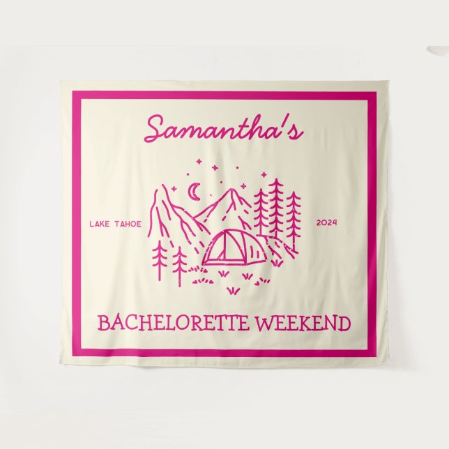 Tapiz Fiesta de Despedida de Soltera de Camping Simple M (Anverso (horizontal))