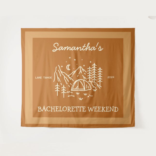 Tapiz Fiesta de Despedida de Soltera Simple y Moderna en (Anverso (horizontal))