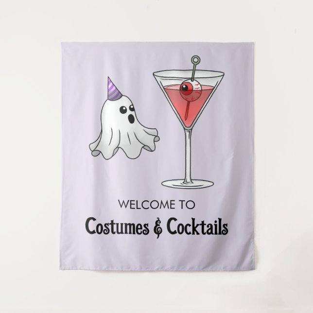 Tapiz Fiesta de disfraces y cócteles (Anverso)