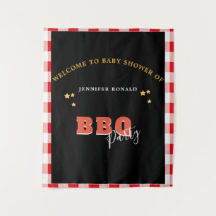 Tapiz Fiesta de ducha BBQ Black and Red Baby