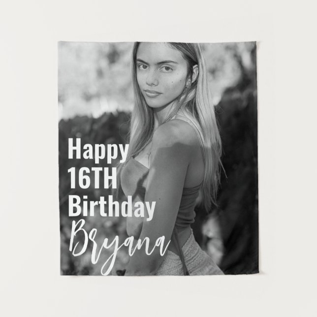 Tapiz Fiesta de fotos Personalizado personalizado (Anverso)