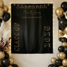 Fiesta de Graduación Art Déco de Oro Negro Moderno