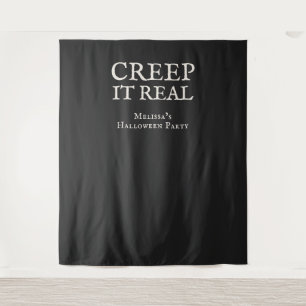 Tapiz Fiesta de Halloween Creep it Real Negra