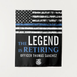 Tapiz Fiesta de Jubilación de la Policía con Bandera Azu