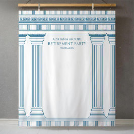 Tapiz Fiesta de jubilación en azul