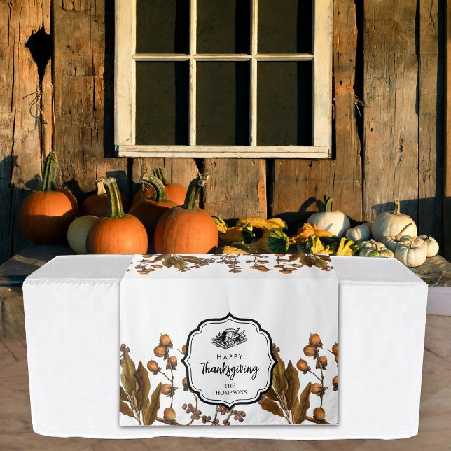 Tapiz Fiesta de la cena de Acción de Gracias Buffet Tabl (Thanksgiving Dinner Party Buffet Table Runner Tapestry)