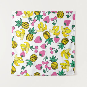 Tapiz Fiesta de la fruta: plátanos, piñas, fresas