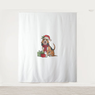Tapiz Fiesta de Navidad Decoración Santa Bloodhound Dog