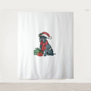 Tapiz Fiesta de Navidad Decoración Santa Cane Corso Perr