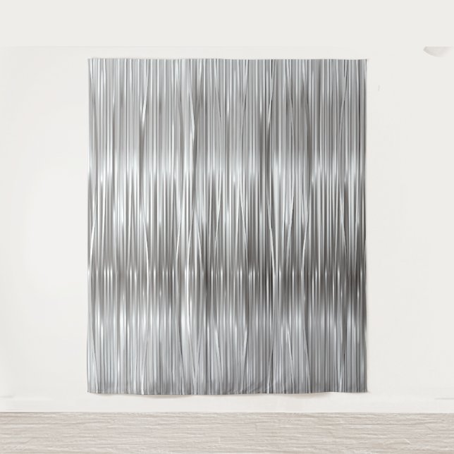 Tapiz Fiesta de Plata Fotografía Faux Tinsel Fondo (Anverso)