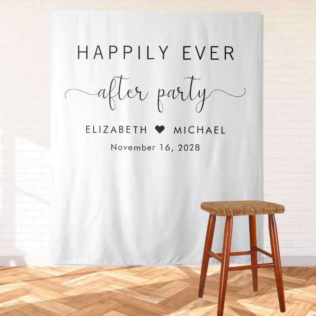 Tapiz Fiesta de recepción de boda Felices para siempre (Subido por el creador)