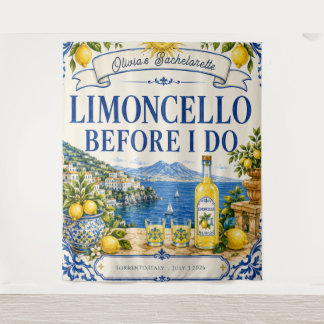 Tapiz Fiesta de soltera con limón italiano personalizado