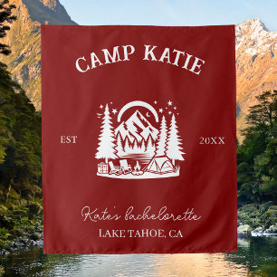 Tapiz Fiesta de soltera de campamento personalizada de b