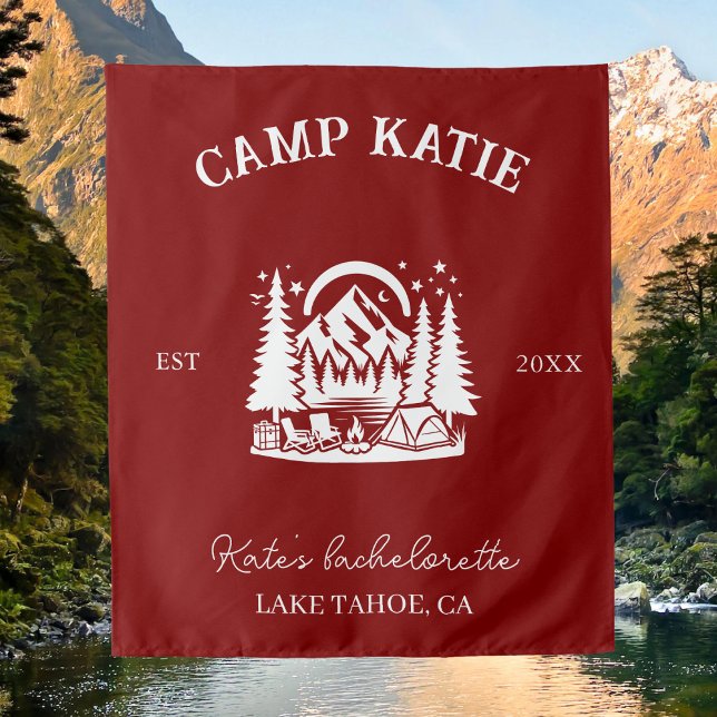Tapiz Fiesta de soltera de campamento personalizada de b (Subido por el creador)