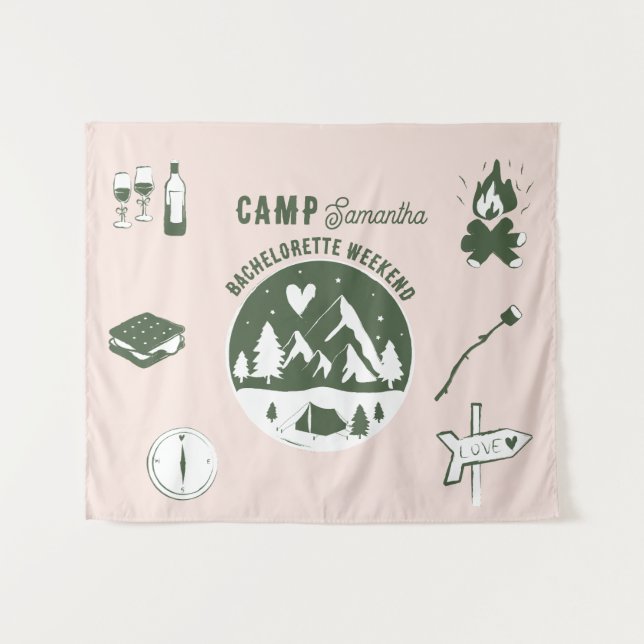 Tapiz Fiesta de Soltera en el Campamento Camping Bach Fi (Anverso (horizontal))