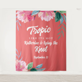 Tapiz Fiesta de soltera naranja tropical como si estuvie