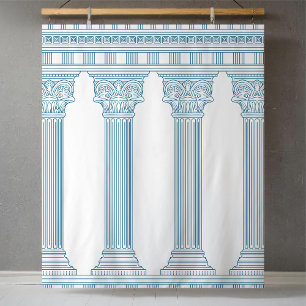 Tapiz Fiesta elegante de toga con cuatro columnas azules