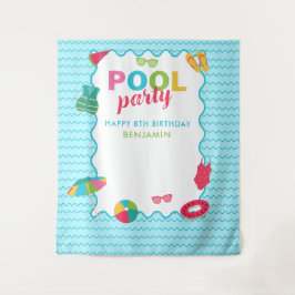 Tapiz Fiesta en la Piscina Cumpleaños de Verano Fondo pa