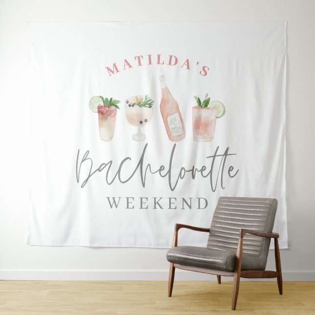 Tapiz Fin de semana de despedida de soltera con bebidas  (In situ (horizontal))