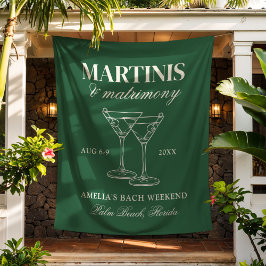 Tapiz Fin de semana de soltera Martinis y Matrimonio
