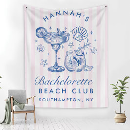 Tapiz Fin de semana retro moderno rosa y azul para despe