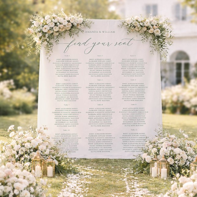 Tapiz Find Your Seat Wedding Seating Chart Banner (Subido por el creador)