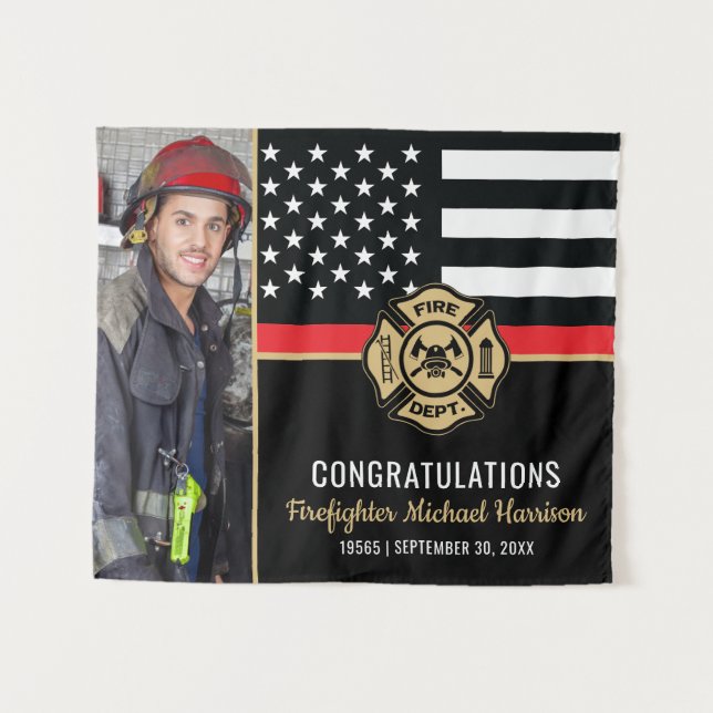 Tapiz Fire Academy Fireman Graduation Firefighter Photo (Anverso (horizontal))