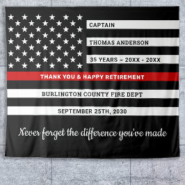 Tapiz Firefighter Retirement Custom Thin Red Line Flag