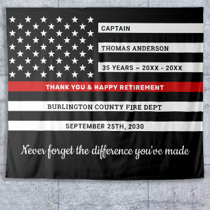 Tapiz Firefighter Retirement Custom Thin Red Line Flag