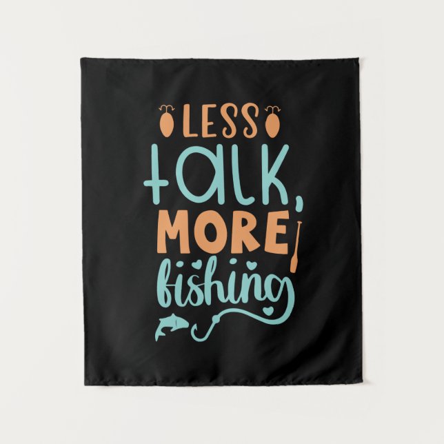 Tapiz Fishing Art Less Talk More Fishing (Anverso)