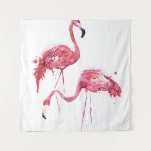 Tapiz Flamencos acuarelas, Diseño Elegante.
