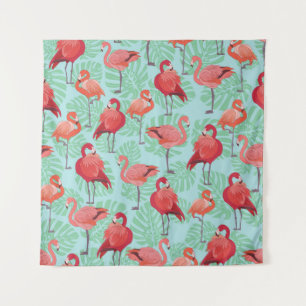 Tapiz Flamencos rosados: Patrón exótico sin foco.