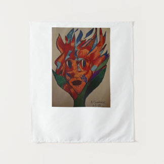 Tapiz Flaming Flower Animation Small Tapestry