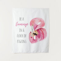 Flamingo De Color Rosa Exótico Moderno Con Cita