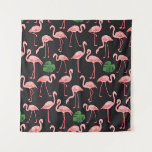 Tapiz Flamingo Elegance: Vieja Monstera Fusión.