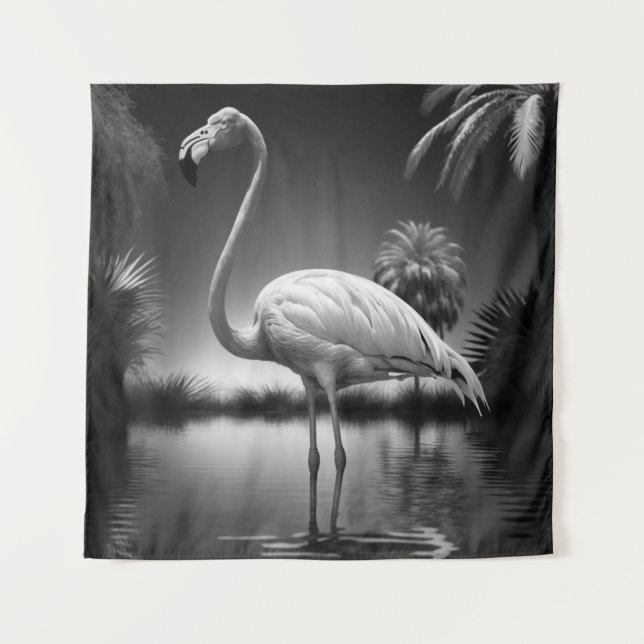 Tapiz Flamingo en un estanque (Anverso)