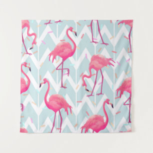 Tapiz Flamingos Gris claro: Vintage Tropical.
