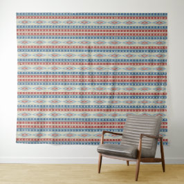 Tapiz Flechas Tribales Vintadas En Rojo Y Azul
