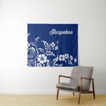 Flor azul de porcelana